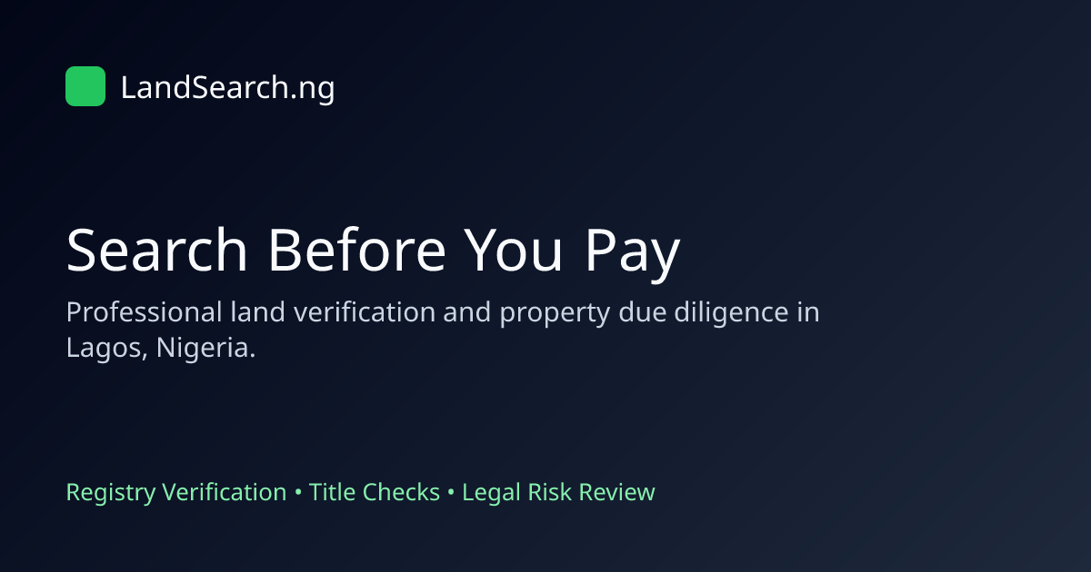 LandSearch.ng - Professional Land Verification & Property Due Diligence ...